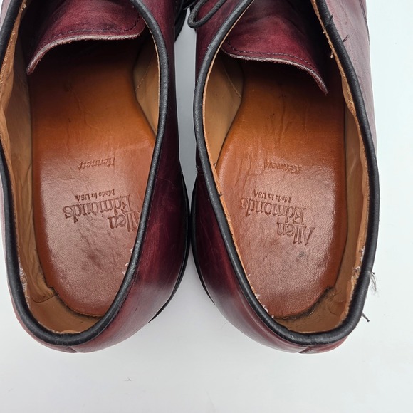 Allen Edmonds Derby‎ Men 9.5 Burgundy Leather Split Toe Made in USA Dress Shoes main image 16